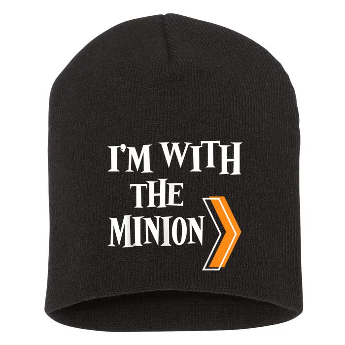 IM With The Minion Funny Couples Halloween Short Acrylic Beanie