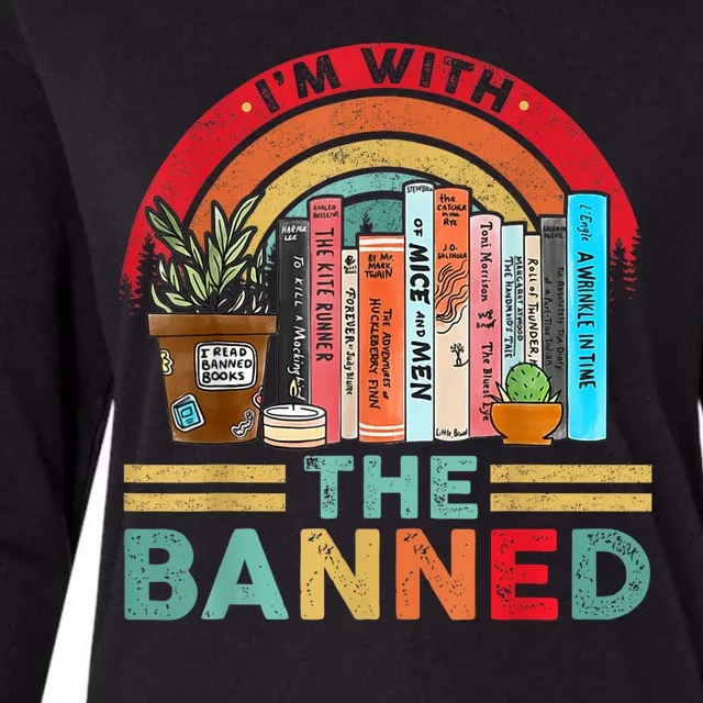 Im With The Banned Books I Read Banned Reader Books Lover Womens Cotton Relaxed Long Sleeve T-Shirt