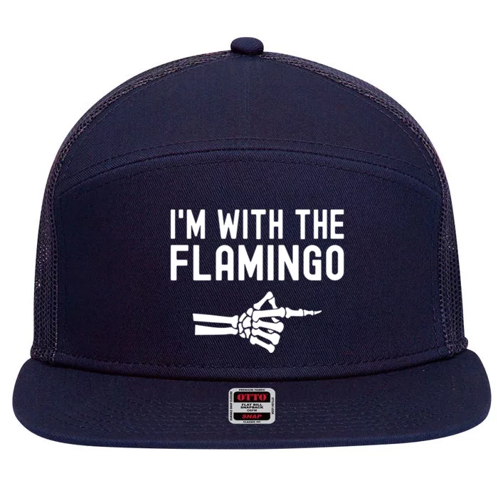 IM With The Flamingo Matching Couples Halloween Flamingo Gift 7 Panel Mesh Trucker Snapback Hat