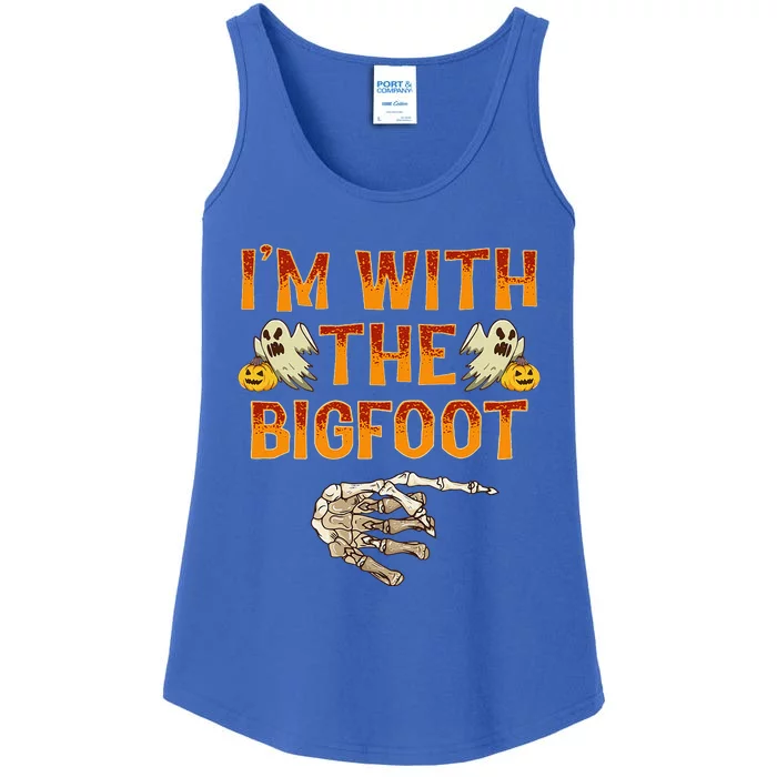 Im With The Bigfoot Costume Funny Halloween Couple Ladies Essential Tank