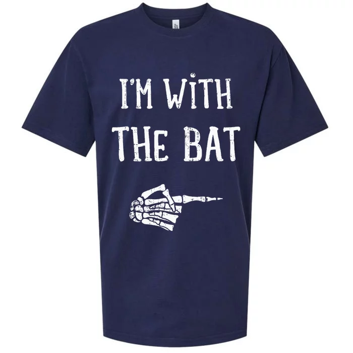 IM With The Bat Funny Matching Couple Costume Halloween Sueded Cloud Jersey T-Shirt