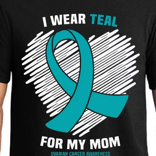 I Wear Teal For My Mom Ovarian Cancer Awareness Pajama Set