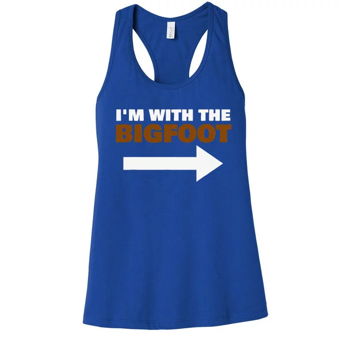 Im With The Bigfoot Fun Matching Halloween Couple Costume Women's Racerback Tank