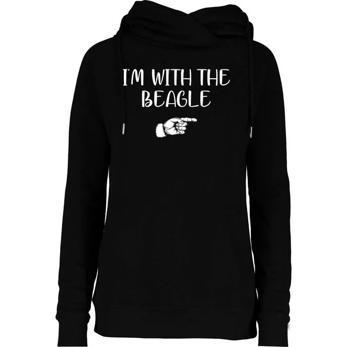 I'm With The BEAGLE Womens Funnel Neck Pullover Hood