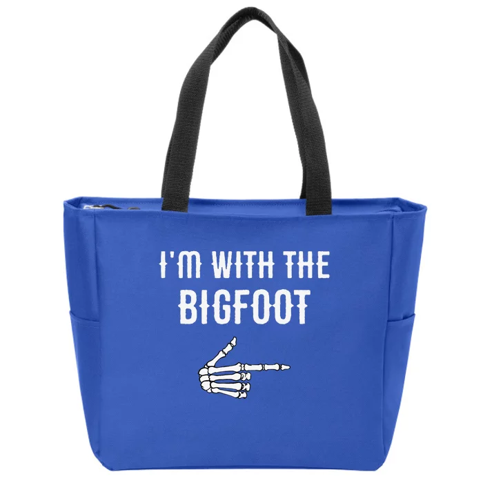 Im With The Bigfoot Funny Easy Halloween Costume Zip Tote Bag