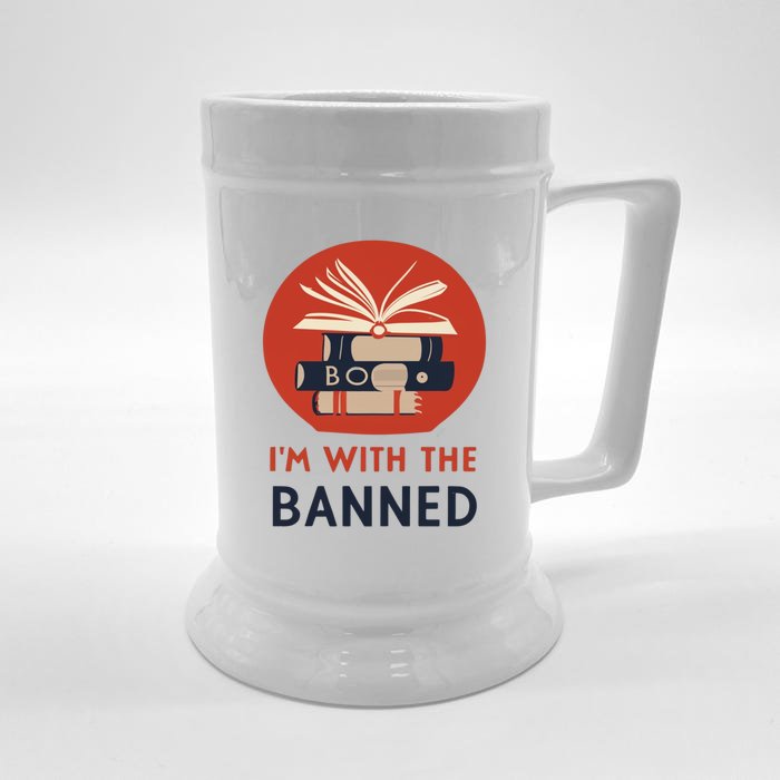 Im With The Banned Banned Books Reading Books Front & Back Beer Stein