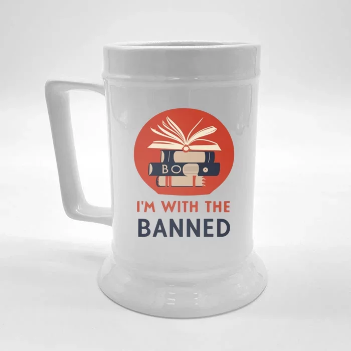 Im With The Banned Banned Books Reading Books Front & Back Beer Stein