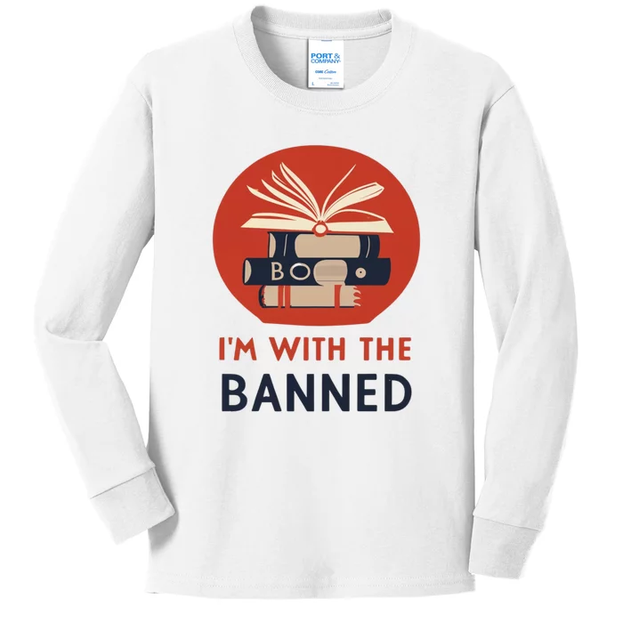 Im With The Banned Banned Books Reading Books Kids Long Sleeve Shirt