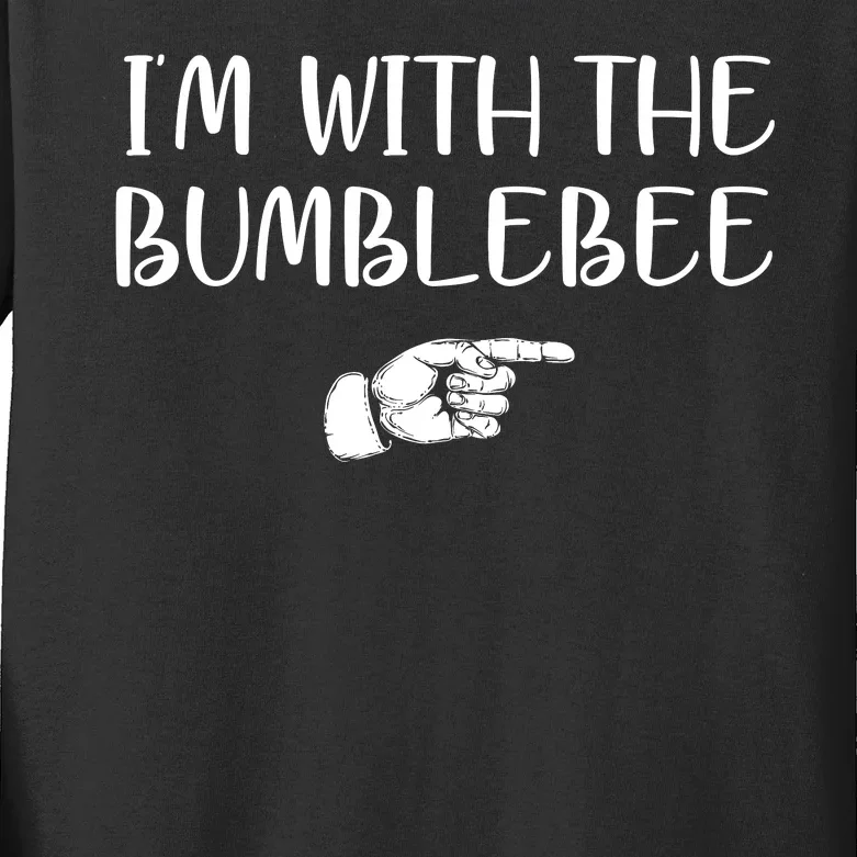 I'm With The Bumblebee Kids Long Sleeve Shirt