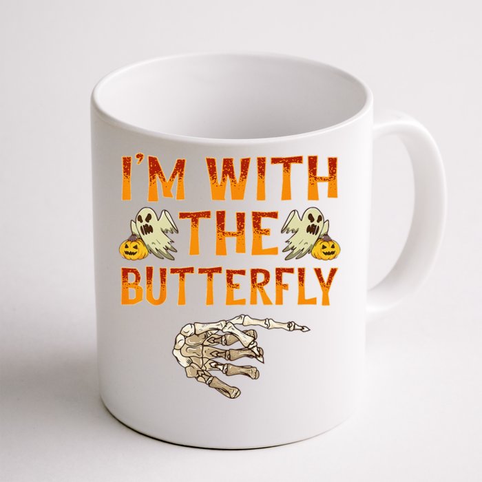 Im With The Butterfly Costume Funny Halloween Couple Front & Back Coffee Mug