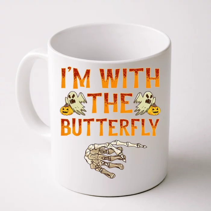 Im With The Butterfly Costume Funny Halloween Couple Front & Back Coffee Mug