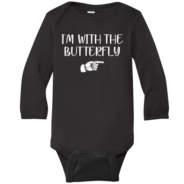 I'm With The Butterfly Baby Long Sleeve Bodysuit