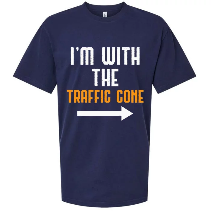 IM With The Traffic Cone Costume Funny Halloween Couple Sueded Cloud Jersey T-Shirt