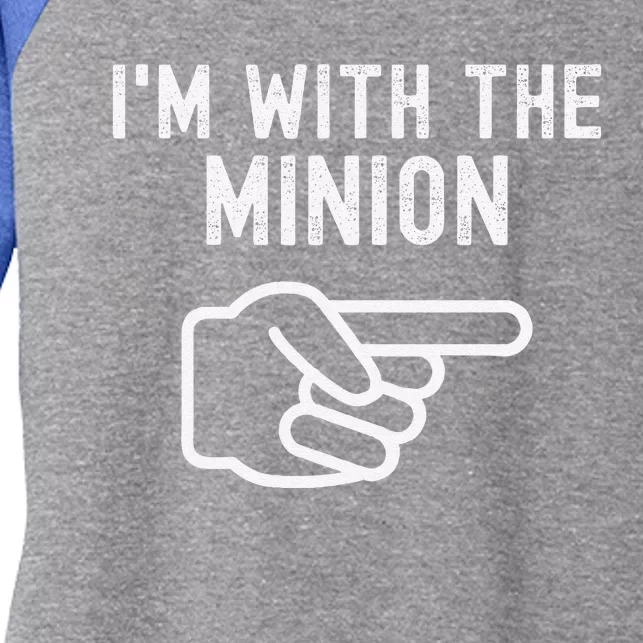 Im With The Minion Funny Couples Matching Halloween Costume Women's Tri-Blend 3/4-Sleeve Raglan Shirt