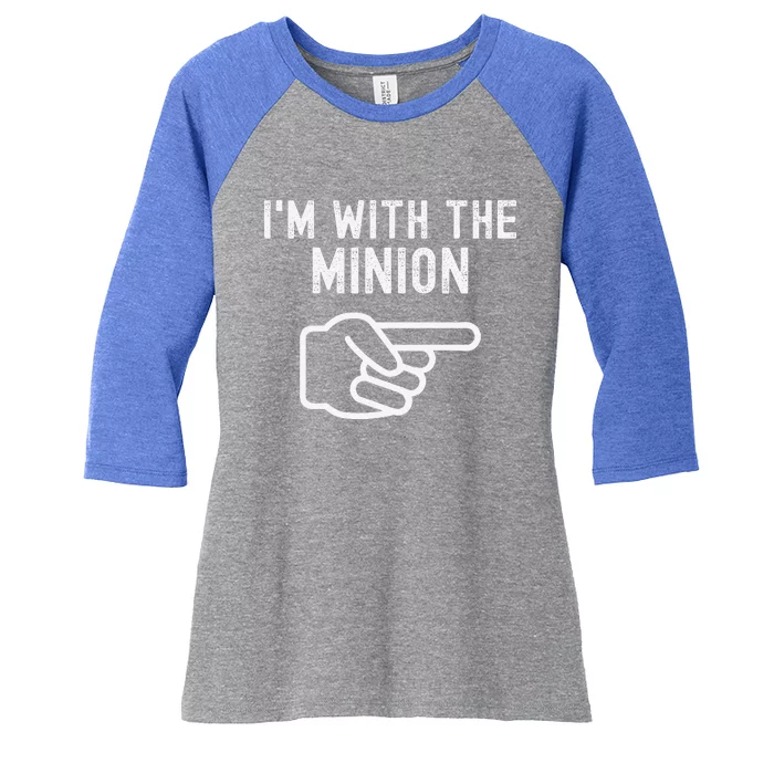 Im With The Minion Funny Couples Matching Halloween Costume Women's Tri-Blend 3/4-Sleeve Raglan Shirt