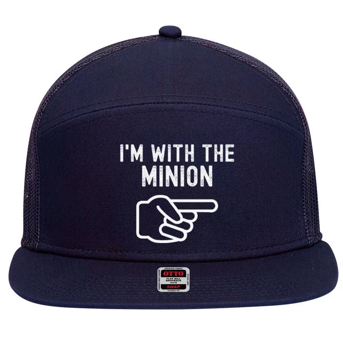 Im With The Minion Funny Couples Matching Halloween Costume 7 Panel Mesh Trucker Snapback Hat