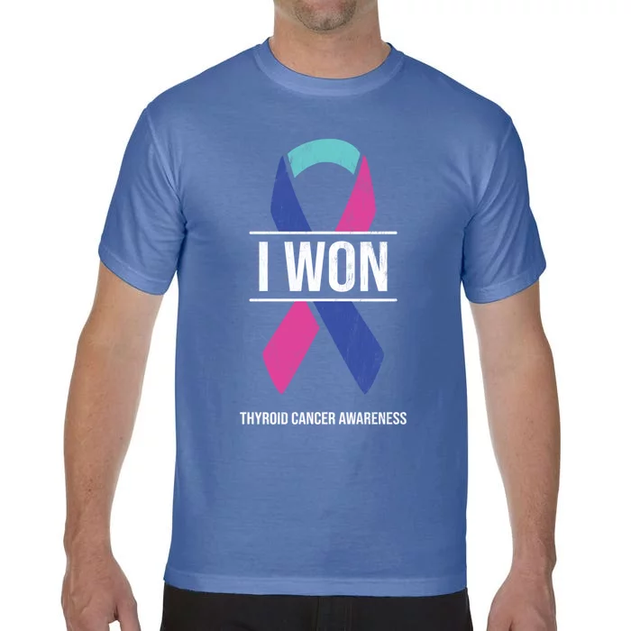 I Won Thyroid Cancer Awareness Thyroid Cancer Ribbon Gift Comfort Colors T-Shirt