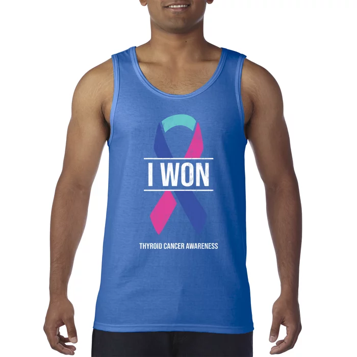 I Won Thyroid Cancer Awareness Thyroid Cancer Ribbon Gift Tank Top