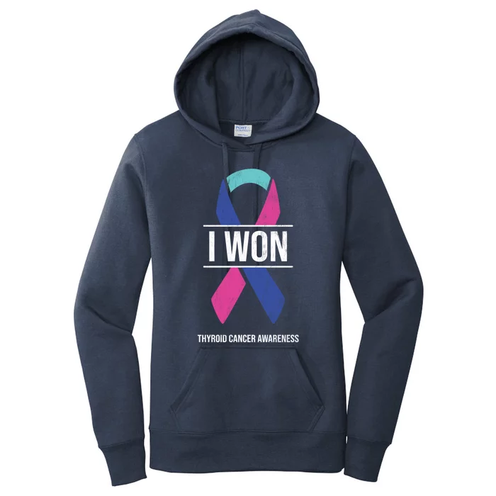 I Won Thyroid Cancer Awareness Thyroid Cancer Ribbon Gift Women's Pullover Hoodie