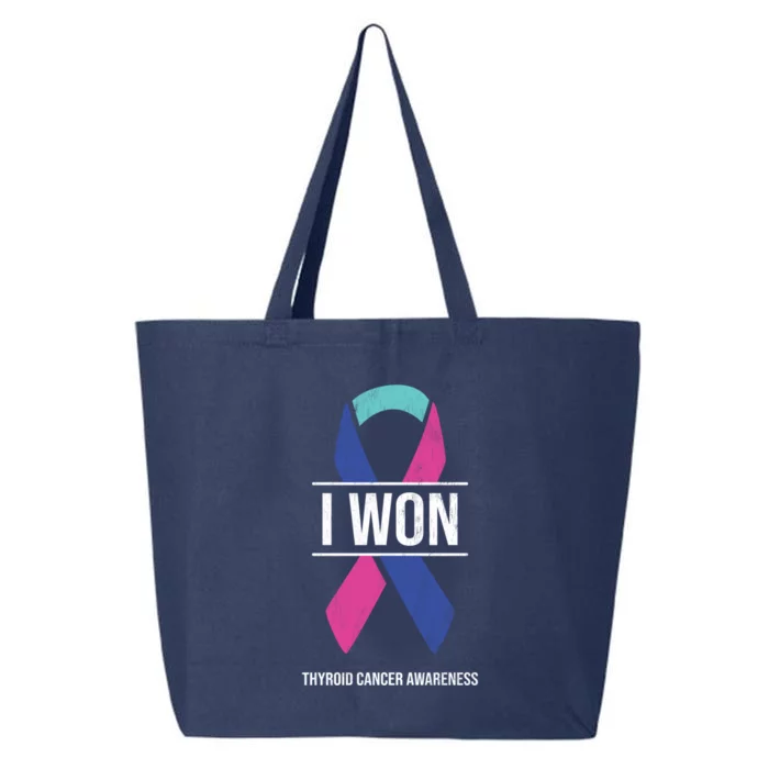 I Won Thyroid Cancer Awareness Thyroid Cancer Ribbon Gift 25L Jumbo Tote