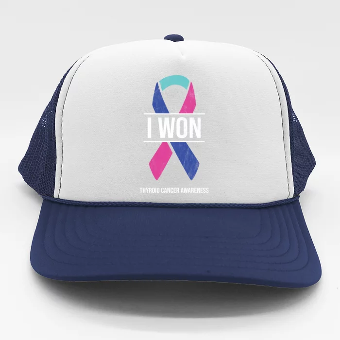 I Won Thyroid Cancer Awareness Thyroid Cancer Ribbon Gift Trucker Hat