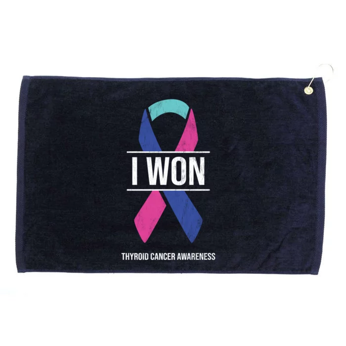 I Won Thyroid Cancer Awareness Thyroid Cancer Ribbon Gift Grommeted Golf Towel