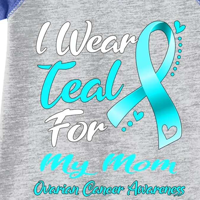 I Wear Teal For My Mom Ovarian Cancer Awareness Gift Infant Baby Jersey Bodysuit