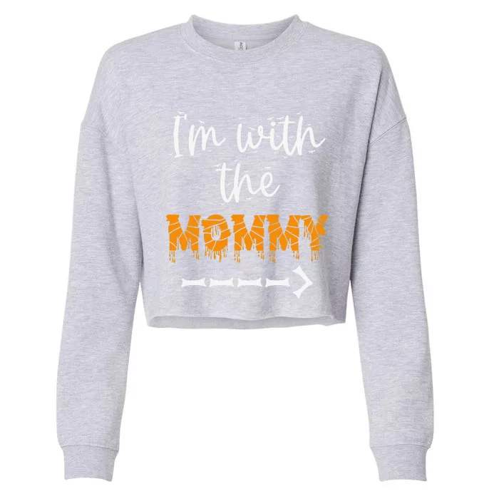 Im With The Mommy Funny Halloween Costume Cropped Pullover Crew