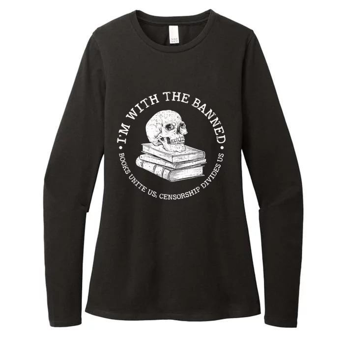 I'm With The Banned Books Funny Book Lover Librarian Reading Womens CVC Long Sleeve Shirt