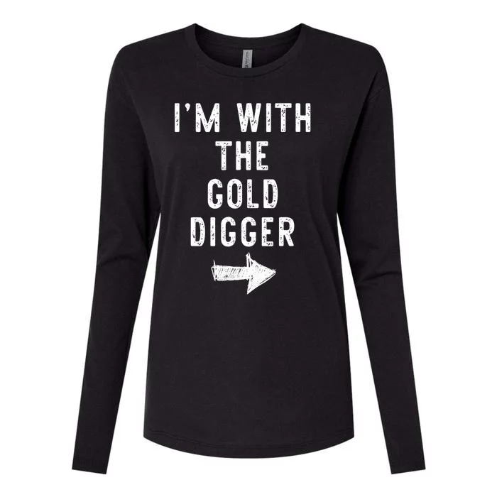 IM With The Gold Digger Costume Halloween Matching Couple Womens Cotton Relaxed Long Sleeve T-Shirt