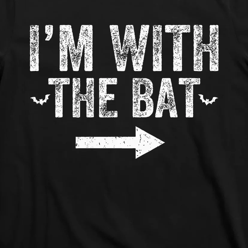 I'm With The Bat Costume Halloween Matching Couple T-Shirt