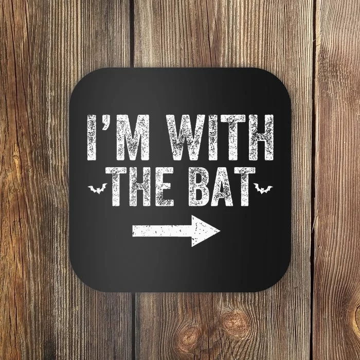 I'm With The Bat Costume Halloween Matching Couple Coaster