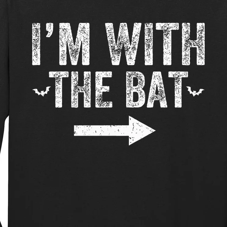 I'm With The Bat Costume Halloween Matching Couple Tall Long Sleeve T-Shirt