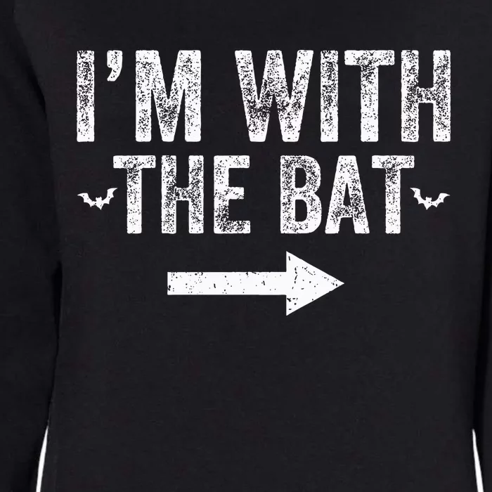 I'm With The Bat Costume Halloween Matching Couple Womens California Wash Sweatshirt