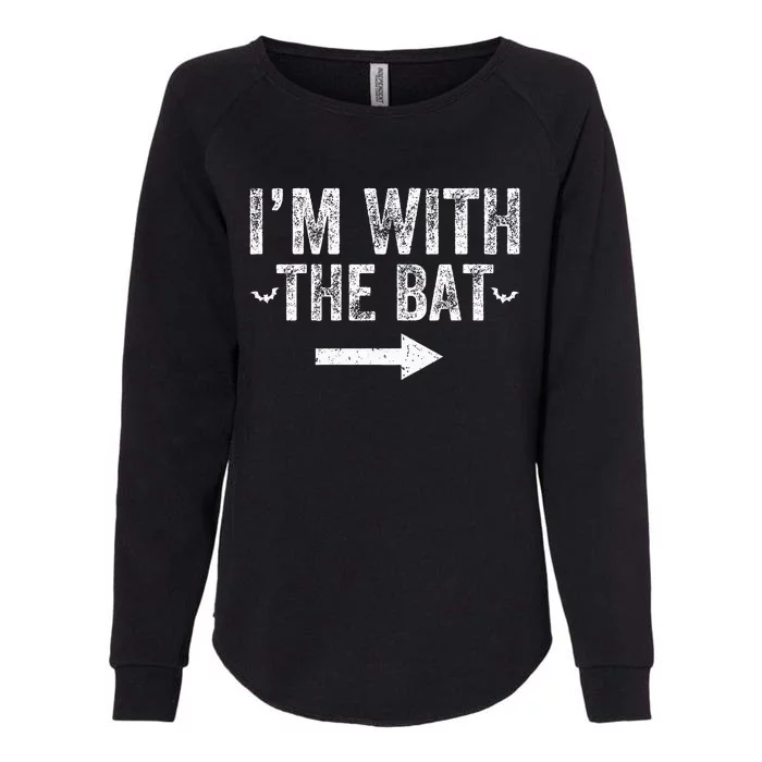 I'm With The Bat Costume Halloween Matching Couple Womens California Wash Sweatshirt