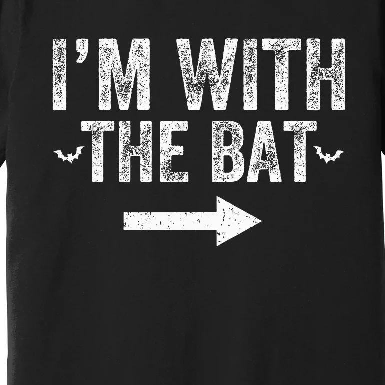 I'm With The Bat Costume Halloween Matching Couple Premium T-Shirt