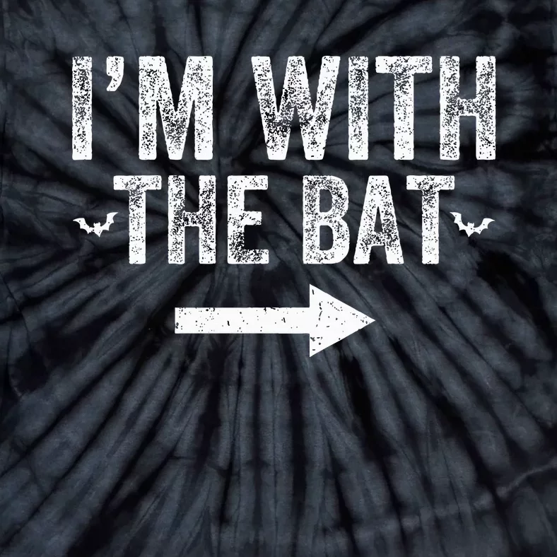 I'm With The Bat Costume Halloween Matching Couple Tie-Dye T-Shirt