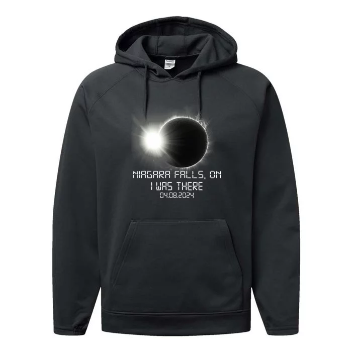 I Was There Total Solar Eclipse Niagara Falls On Canada Performance Fleece Hoodie