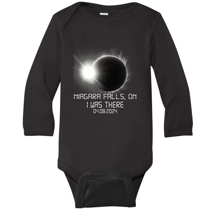 I Was There Total Solar Eclipse Niagara Falls On Canada Baby Long Sleeve Bodysuit