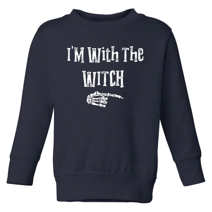 I'm With The Witch Tee Funny Halloween Toddler Sweatshirt