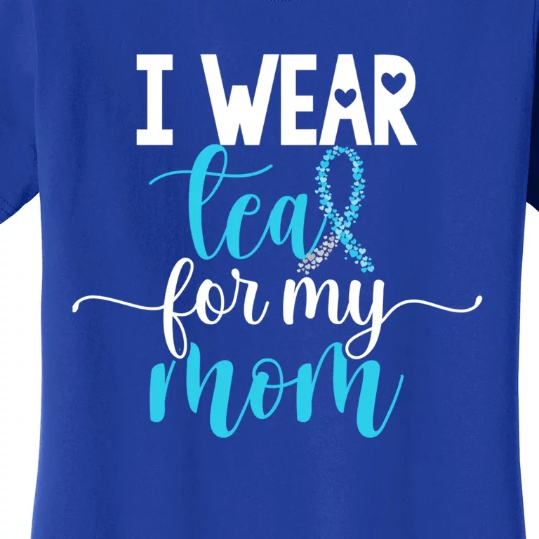 I Wear Teal For My Mom Cervical Cancer Awareness Support Cool Gift Women's T-Shirt