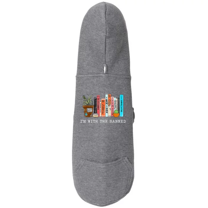 I'm With The Banned Books I Read Banned Books Lovers Doggie 3-End Fleece Hoodie