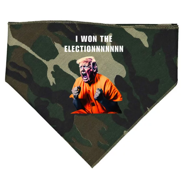 I Won The Election Funny Trump Prisoner Halloween Costume USA-Made Doggie Bandana