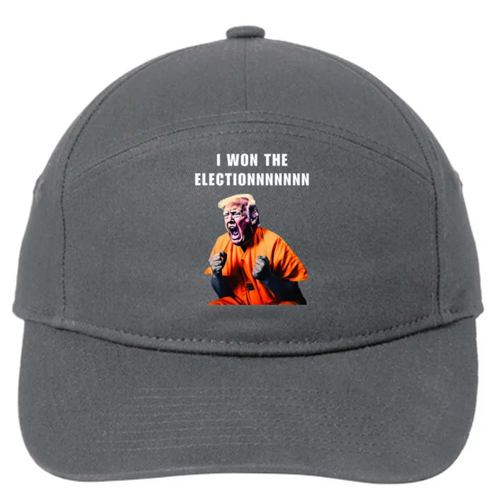 I Won The Election Funny Trump Prisoner Halloween Costume 7-Panel Snapback Hat