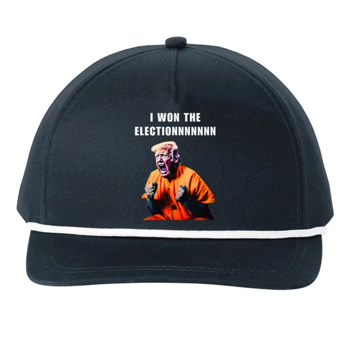 I Won The Election Funny Trump Prisoner Halloween Costume Snapback Five-Panel Rope Hat