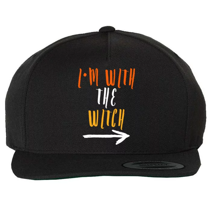 Im With The Witch Funny Halloween Men Halloween Spooky Season His Witch Wool Snapback Cap