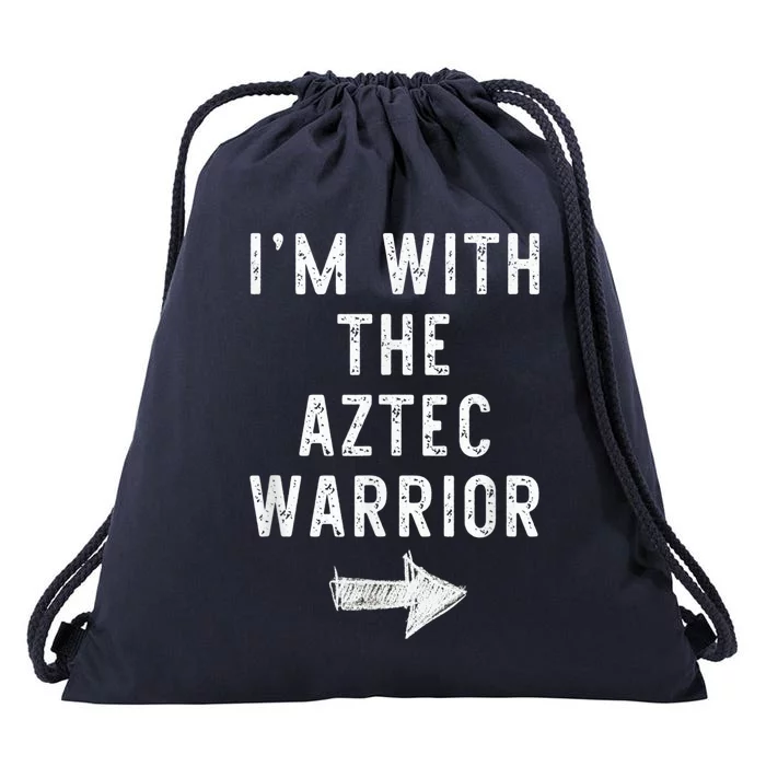 I'm With The Aztec Warrior Costume Halloween Matching Couple Drawstring Bag