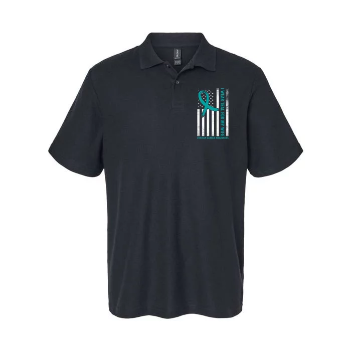 I Wear Teal For My Wife Ovarian Cancer Awareness Softstyle Adult Sport Polo