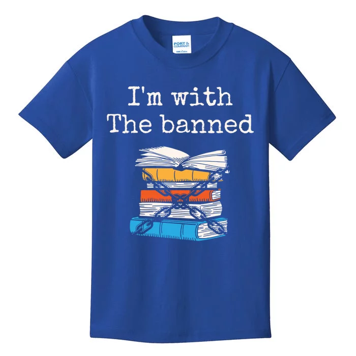 Im With The Banned Book Readeder Bookworm Book Lover Gift Kids T-Shirt