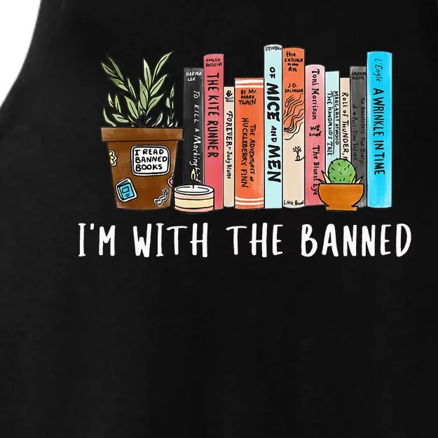 I'm with The Banned Books I Read Banned Books Lovers Ladies Tri-Blend Wicking Tank